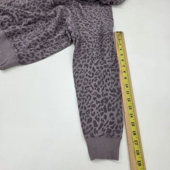 Womens M Purple Leopard Print Hoodie Casual Cozy Streetwear Layering Top - Picture 12 of 13